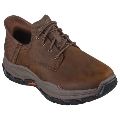Image of Skechers Men's Respected - Garrett Leather Round Toe Bungee Lace Slip-Ins
