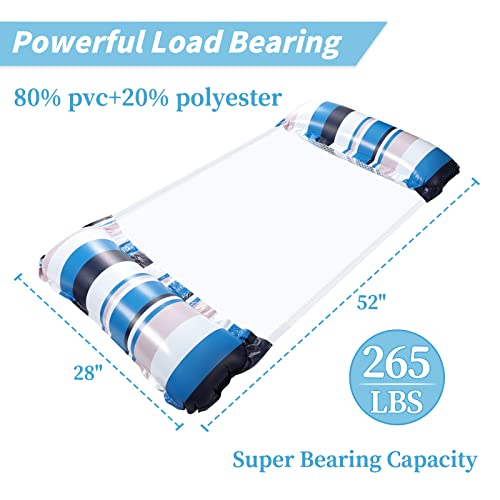 2 Pack Pool Floats For Adult - 4-In-1 Pool Floats Hammock, Saddle, Lounge Chair, Drifter, Inflatable Pool Floats Non-Stick Pvc Material Pool Floats Adult Teens Vacation #TOP4