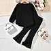 Aalizzwell Girls Clothes 2T Toddler Fall Winter Fashion Rib Knit Slit Pants Outfit Spring Clothing Black