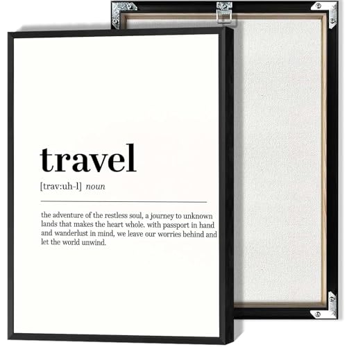 Travel Definition Posters Black And White Canvas Wall Art Minimalist