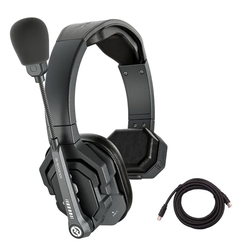 Image of Hollyland HL-SE-HS04 Solidcom SE Wireless Stereo Remote Headset Single-Ear Version(Global Version) with HS-101 Gold Plated HDMI Cable