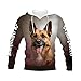 Produktbild KMMBBTY Herren 3D-Druck Hund Übergröße Freizeit Hoodies/Langarm-Kapuzenpullis mit Reißverschluss/Dünne Jacke Rundhals-Sweatshirts Hoodie 5XL