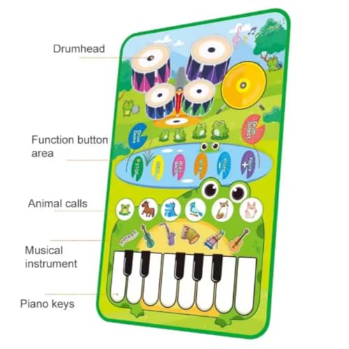 Tapete de Música Infantil, 6 Modos: Piano, Bateria, Violino, Saxofone, Acordeão, Brinquedo Educativo