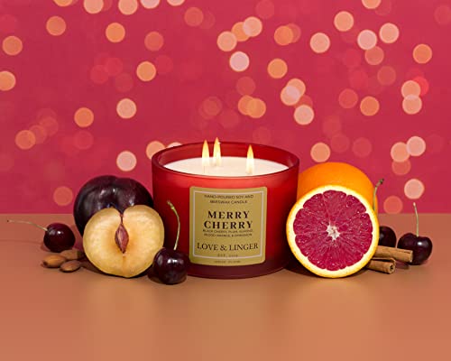 Black Cherry Candle | Holiday Scented Candles | Luxury Soy & Beeswax Candles For Home | 16 Oz. Large Jar Candle | Christmas Candles #TOP7