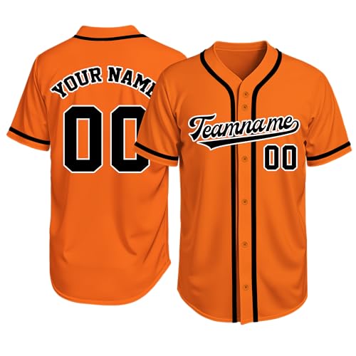 Image of Custom Baseball Jersey Personalized Stitched or Printed Name Number Baseball Shirt Sports Uniform Gifts for Men Women Youth