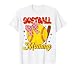 Groovy Softball Mommy Coquette Bow Mothers Day Sports Vibe T-Shirt