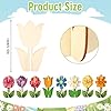 Amyhill 96 Pcs DIY 3D Flower Spring Wooden Crafts to Paint for Adults Paintable Unfinished Wooden Slices for Spring Floral Cutouts Craft Flower Block Table Home Decor Party Supplies #1