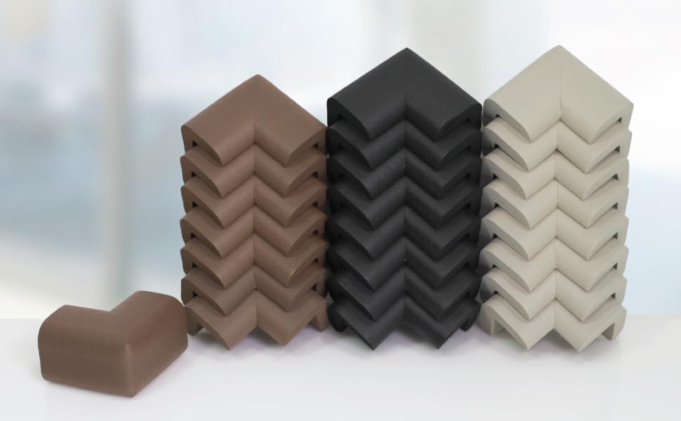 Image of KidKusion Corner Cushion | Made in USA | Brown | 8 Pack | Furniture and Corner Protector