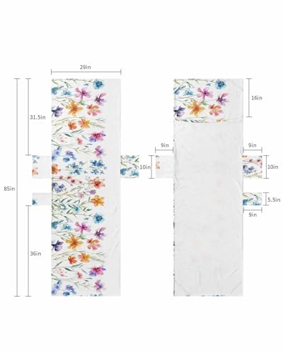Spring Floral Beach Lounge Chair Towel Cover, Soft Chaise Lounge Towel with Side Pockets Patio Pool Chairs Cover for Beach/Pool Sunbathing 29x85 Watercolor Colorful Summer Botanical