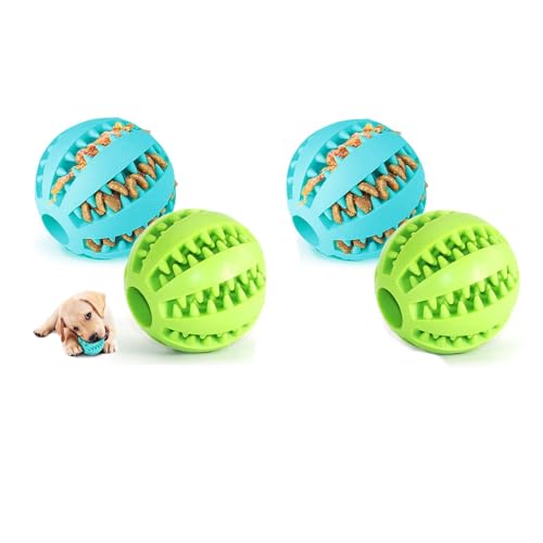 Liooce Pelota para perros con función de cuidado dental, juguete para perros de caucho natural, resistente pelota de 4,5 cm de diámetro, pelota para perros grandes y pequeños