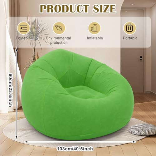 Canapé gonflable et fauteuil pliant vert confortable pour salon