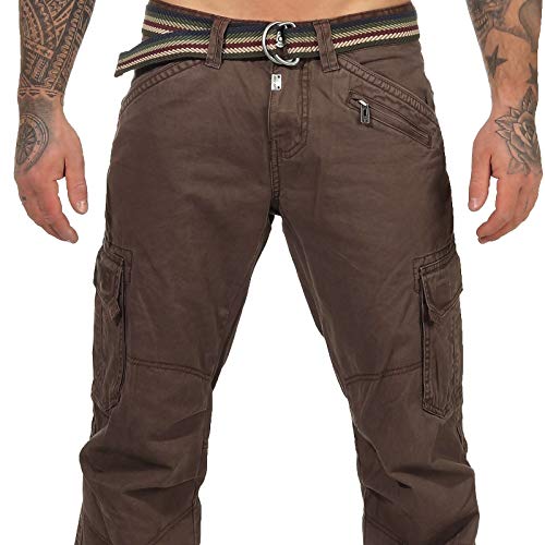 Timezone Herren Loose Benitotz Cargo Hose, Braun (Washed Brown 6051), W31/L34(Herstellergröße:31/34)