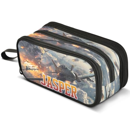 Image of ALAZA Custom Fighter Jets Large Pencil Case Personalized Name Pen Pouch