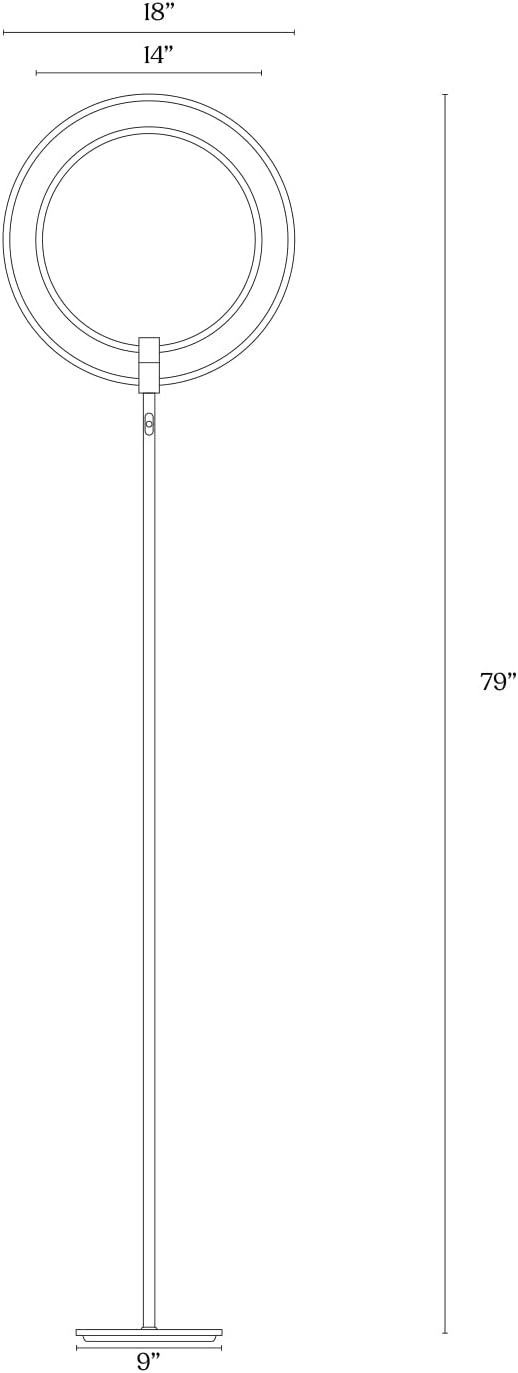 Brightech Brightech Moderne LED vloerlamp Toriero Eclipse - Binnenlamp met zeer hoge helderheid - Woonkamer vloerlamp - Alternatief voor halogeen - Geïntegreerde touch dimmer - Zwart photo 3