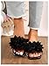 GORGLITTER Women's Floral Flat Sandals Dressy Flower Square Open Toe Cute Summer Vacation Shoes Comfortable Slides Black Floral 8
