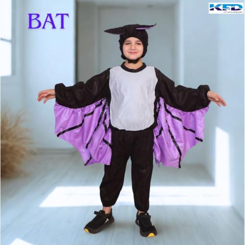 Image of Kaku Fancy Dresses Bat Bird Costume for Kids - Black - Purple, 3-4 Years | for Boys