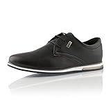  Fusskleidung® Herren Business Schuhe Casual Sneaker leichte Turnschuhe Schwarz EU 41