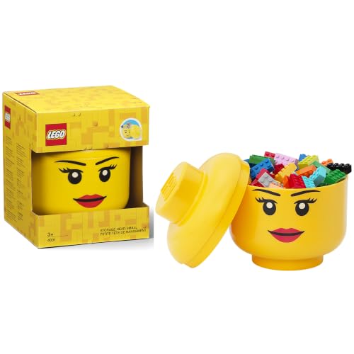 LEGO Storage Head (SMALL) - BOY - Polypropylene Storage Box with Lid for Kids' Toy Storage Stackable Organizer and Fun Storage Solution Toy box yellow - image 4