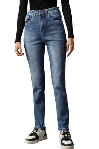 Image of High Star Women Cotton Washed Skinny fit High-Rise Casual Jeans