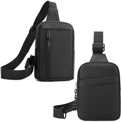 Sireck Crossbody Bag,Cross Body Fanny Packs for Men Women Trendy,Black Small Sling Bag Phone Chest Bag for Workout Running Traveling Hiking Cover