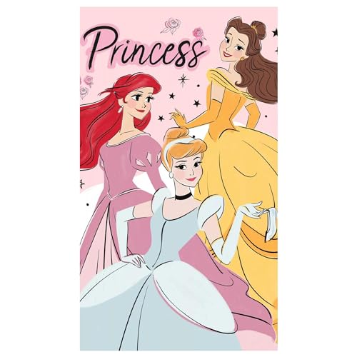 damaloo Princesas Toalla Infantil de algodón - Toalla de Manos para niños, niñas y Adultos - Toalla para Invitados con diseño - Toallita pequeña con Motivo Bella y Cenicienta de 30x50 cm
