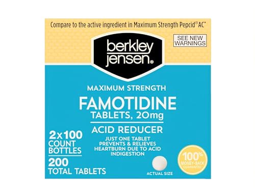 berkley jensen Maximum Strength Acid Reducer Famotidine Tablets, 200 Count