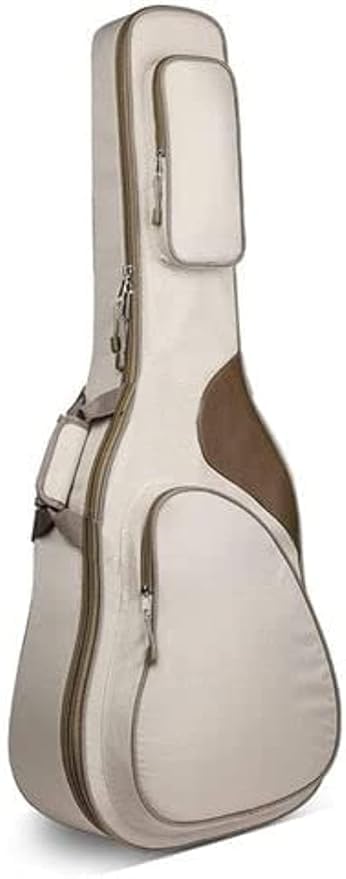 Grow wings Guitar Bag Cover, Double Pocket Acoustic Gig Bag Adjustable Shoulder Strap Durable Guitar Cover Case Zippered Guitar Storage Bag (Brown)