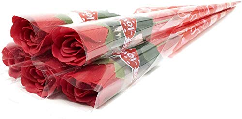 Gizelle Artificial Flower Single Rose Scented Stem Flowers for valentine Wedding Home (Red)