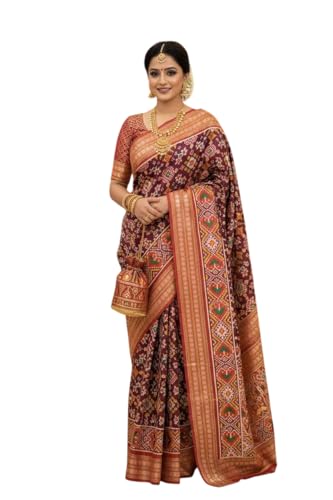 Image of SATIKA VASTRAM Tussar Silk Saree Solid Design Pure Soft Thread Weaving Contrast Border And Rich Pallu With Blouse Piece