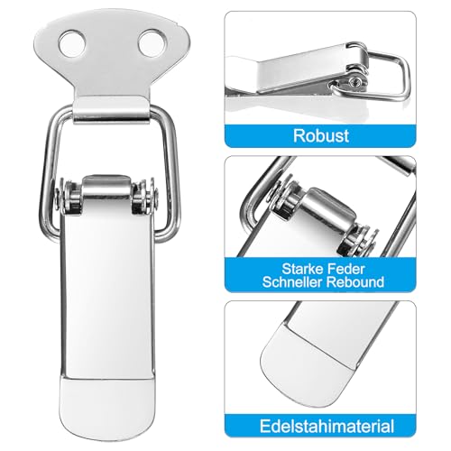 11 Pcs Spring Loaded Toggle Latches, Stainless Steel Toggle Latches and Catches, Tension Clasp - Image 3
