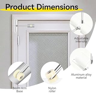 Molla Chiudiporta, Regolabile Chiudiporta Automatico,Chiudiportas a Molla con Piastra Di Montaggio e Viti, Adatto per Porte Interne,In Vetro e Porte d'Ingresso (Bianco)