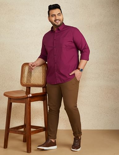 Image of Amazon Brand - Symbol Men's Cotton Shirt | Casual | Plain | Full Sleeve | Summer - Regular Fit (Available in Plus Sizes)