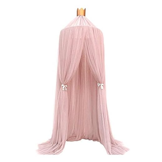 xtsfx Betthimmel Baldachin Babybett, 100% Polyester Gewebe Romantischer Baldachin, Moskitonetz für Kinder zum Lesen, Spielen, Zelt, Hängevorhang für Babys, Schlafzimmerdekoration (Pink)