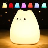 ZKLiLi Cute Cat Lamp, Night Light for Girls Bedroom, Kitty Lamp Birthday Gifts for Kids Baby Toddler