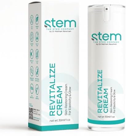 STEM Natural Intelligence Revitalize Cream, Facial Moisturizer, Luxury Skin Care, Face Moisturizer for Women, Peptides Serum, Antioxidant Support, Face Mask & Cream, 1oz Bottle