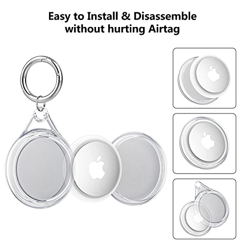 Frylaa Waterproof Airtag Holder Case, Airtag Dog Collar Holder Case,Airtag Keychain Accessories,Soft Tpu Full Protecive Anti-Scratch Air Tag Case Gps Tracker For Luggage,Keys,Cat&Dog Collar-3 Color #TOP5