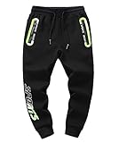 YOUNGSOUL Jungen Jogginghose Gefütterte Sporthosen Kinder Thermo Hose Sweathose Schwarz 140-146/Größe 150