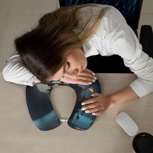 Almohada de Poliester Negra Tamaño Único para Viaje miniatura 7
