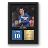 Win FC Cole Palmer Photo encadrée A4 – Signature numérique reproduite – Cadeau pour les fans de Chelsea et d'Angleterre