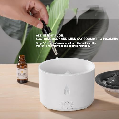 Image of Humidifier, Large 300ML Capacity, Waterless Auto-Off and Timer, With Flame and Volcano Atomization Modes, Volcano Aromatherapy diffuser for Bedroom, Office or Yoga (Ultrasonic Volcano)