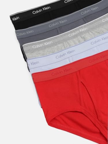 Image of Calvin Klein Underwear Multi Solid Mid Rise Briefs - Pack of 5