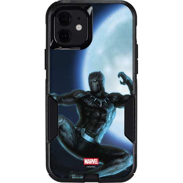 Skinit Decal Phone Skin Compatible with OtterBox Commuter iPhone 12 Mini - Officially Licensed Marvel Black Panther Jumping Through Air Design