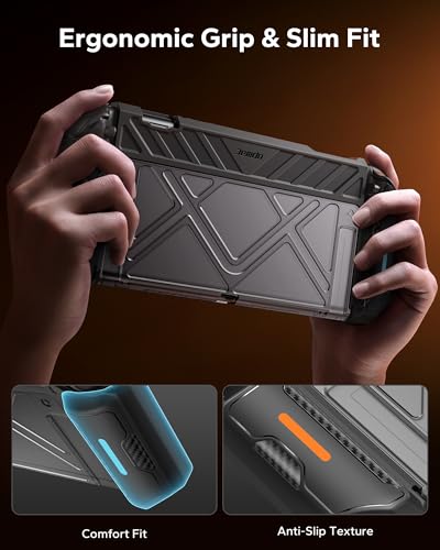 Funda Nintendo Switch 2 con agarre ergonómico JEMDO ideal para viajes largos 4