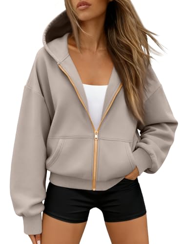 Trendy Queen Womens Zip Up Hoodies Fall Fashion Sweatshirt 2026