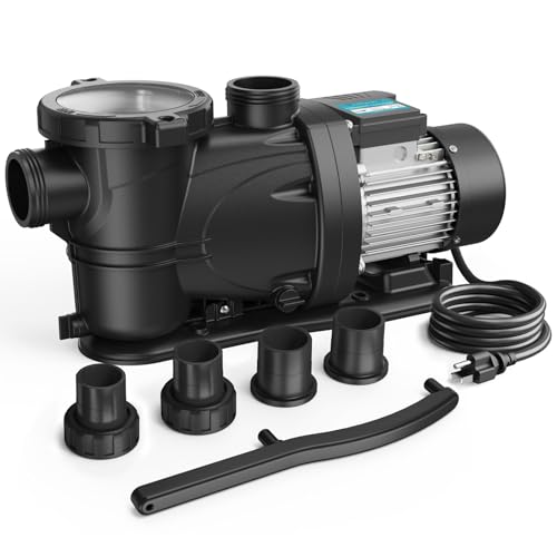 VIDAPOOL In/Above Ground Pool Pump, Self Primming High Flow (Single Speed, 1HP, 5400 GPH, 115V)