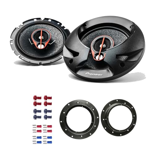 Pioneer TS-R1750S Lautsprecher mit Einbauset passend für VW Volkswagen T5 Transporter 2003-2015 Türen vorne 500 Watt 165mm 3 Wege Koax