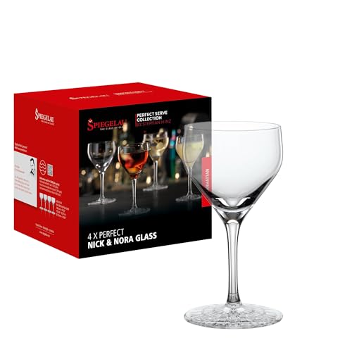 Spiegelau & Nachtmann Cocktailgläser 4er Set, 150 ml, Perfect Serve Nick & Nora, 4500156, Manhattan-Gläser aus Kristallglas, Martinigläser spülmaschinenfest