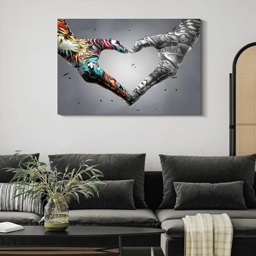 Tableau mural abstrait graffiti pour sublimer le design d'un salon