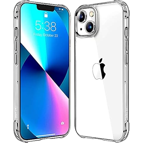 dashmag iPhone 13 Mini Clear Case, Shockproof Bumper Cover, Anti-Scratch Clear Back, Soft Silicone Cover