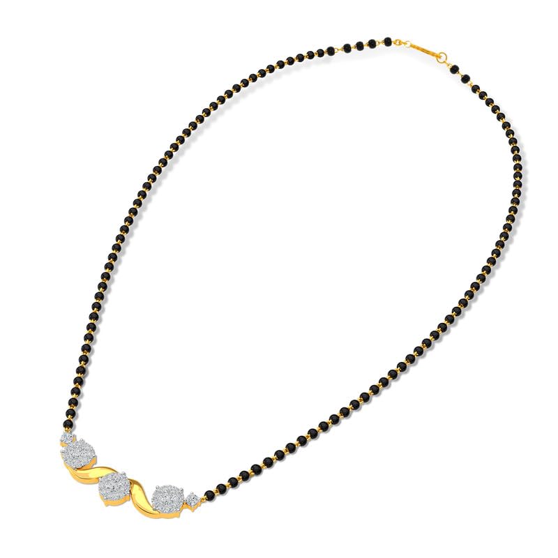 Image of KISNA JEWELS 14KT|18KT BIS Hallmark Pure Gold and Diamond Mangalsutra For Women